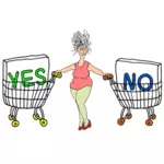 Žena s nákupními vozíky
